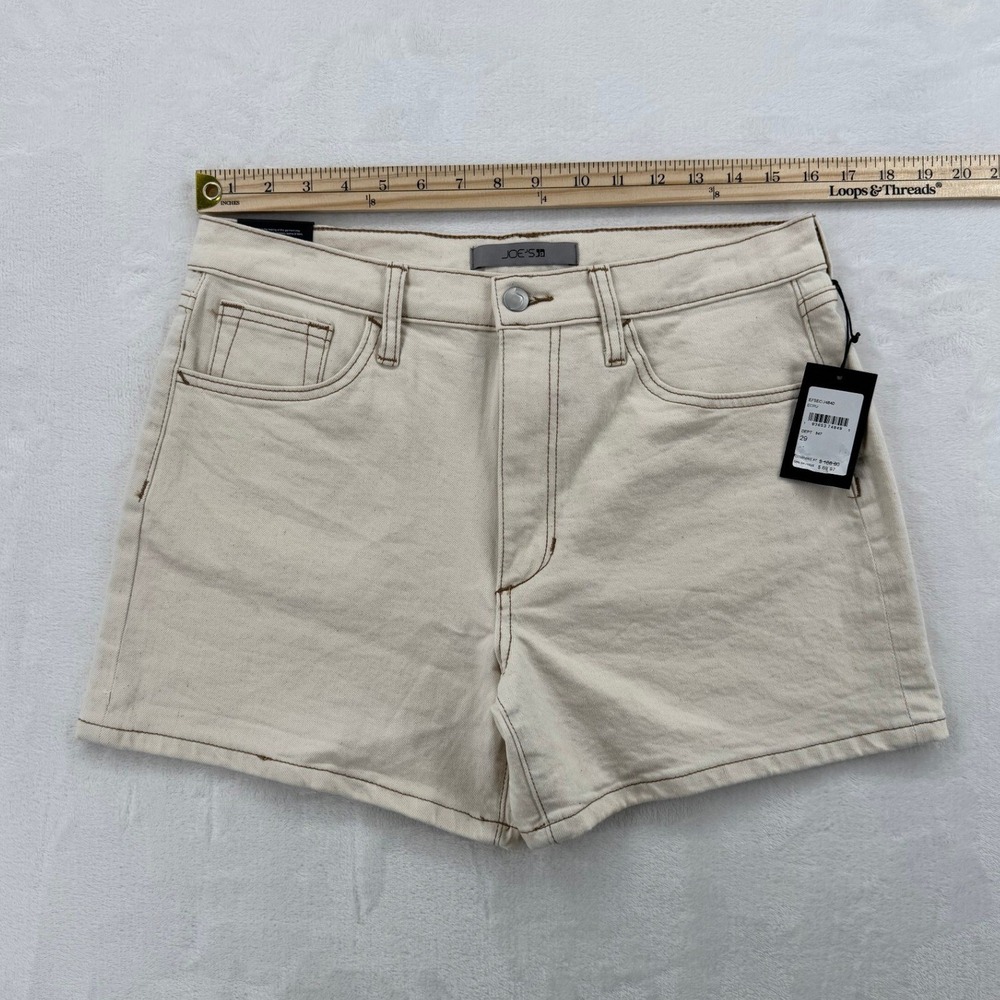 Joe's Jeans Vintage Easy Short Women 29 Ecru NEW High Rise Denim Relaxed - Picture 4 of 9